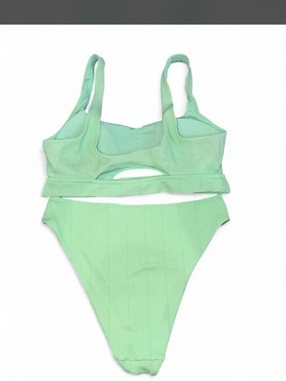 aerie Mint Ribbed High-Cut Bikini Bottom